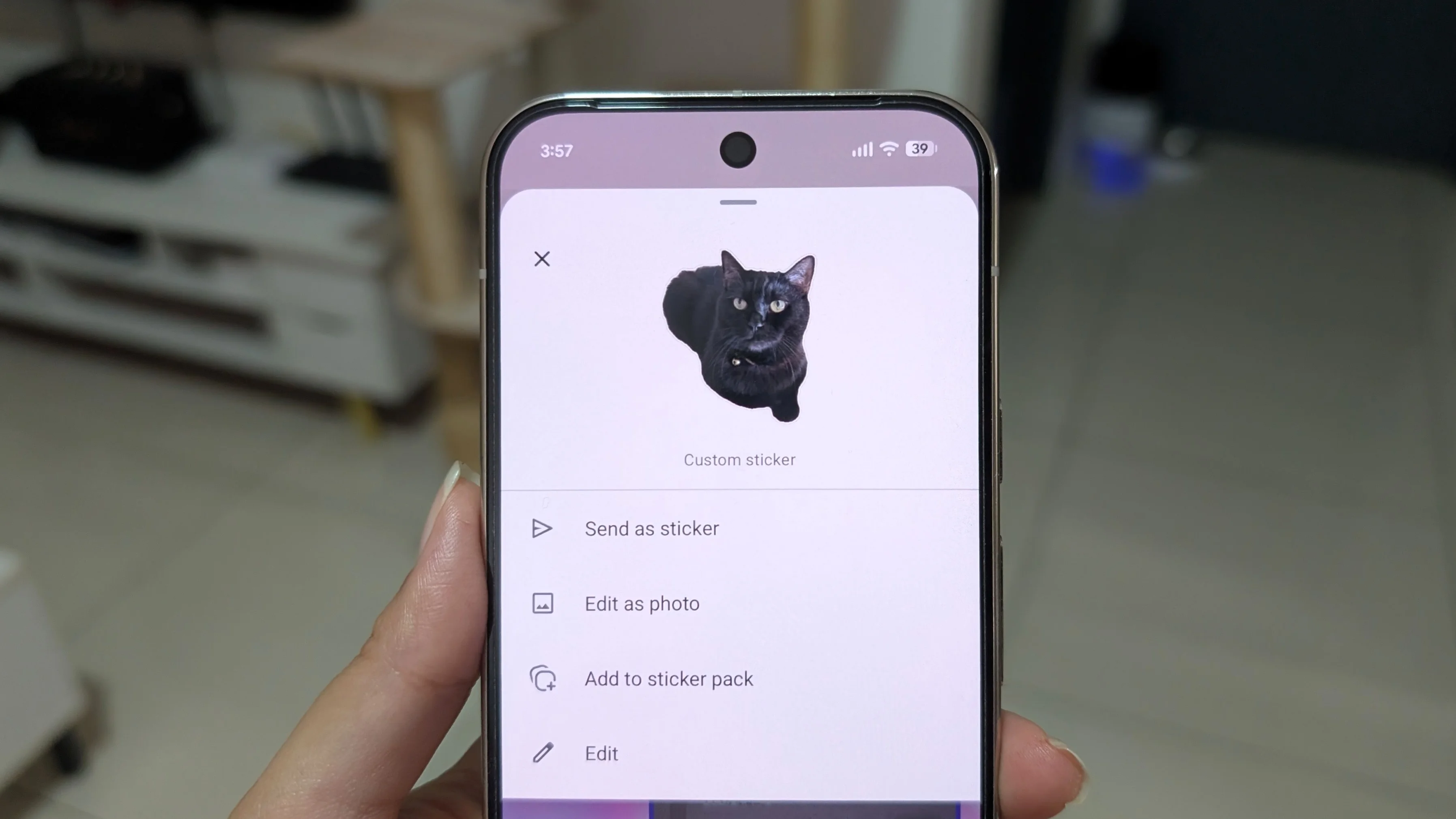 Custom stickers created on Google Photos on a Pixel 10 Pro