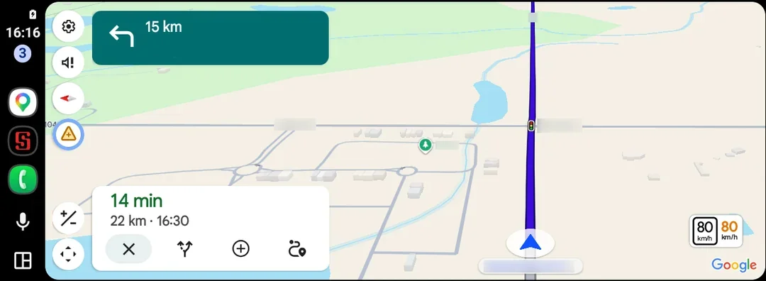 live speedometer on Google Maps in Android Auto