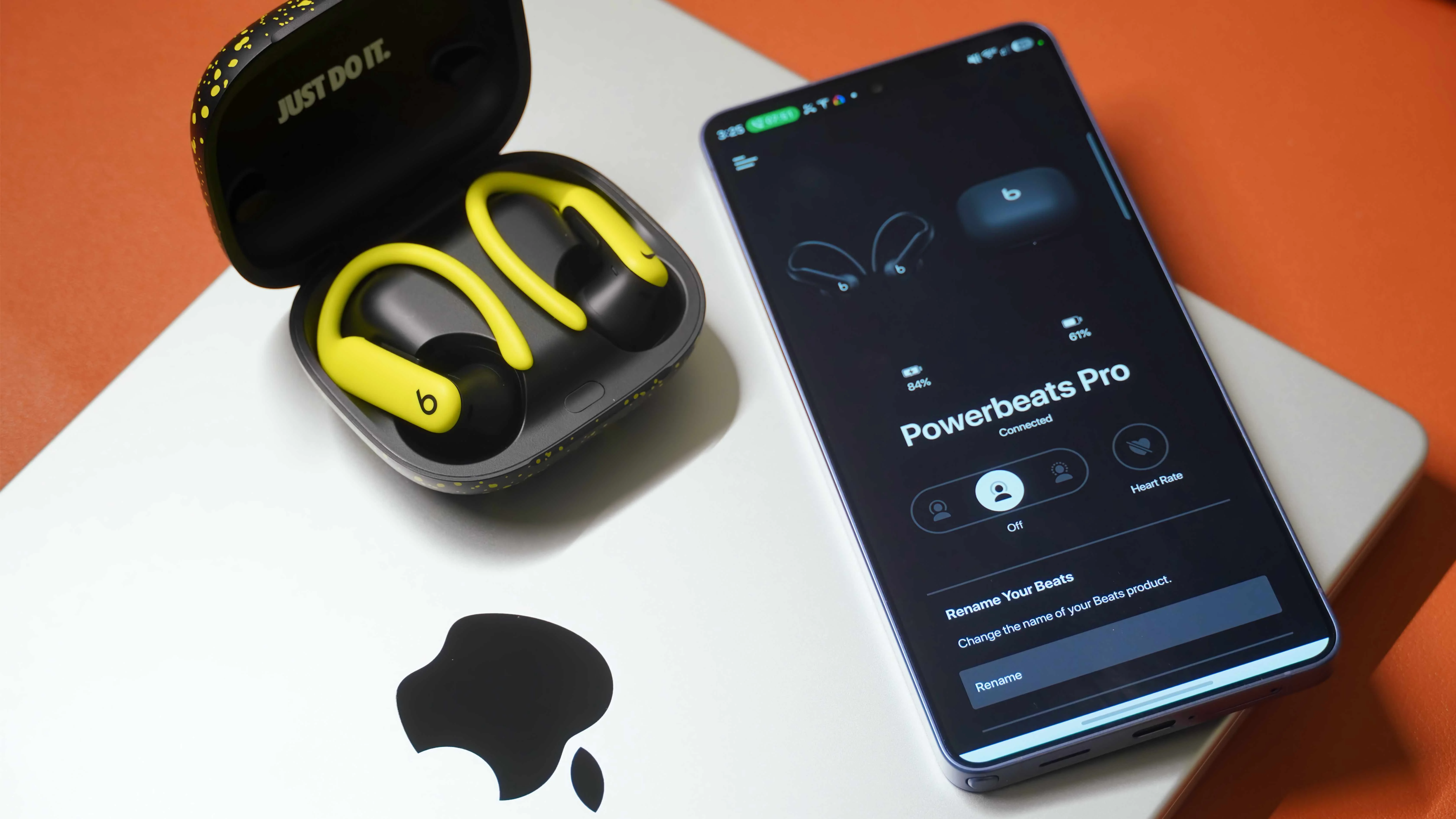 Nike Special Edition of Powerbeats Pro 2 in volt and matte black.