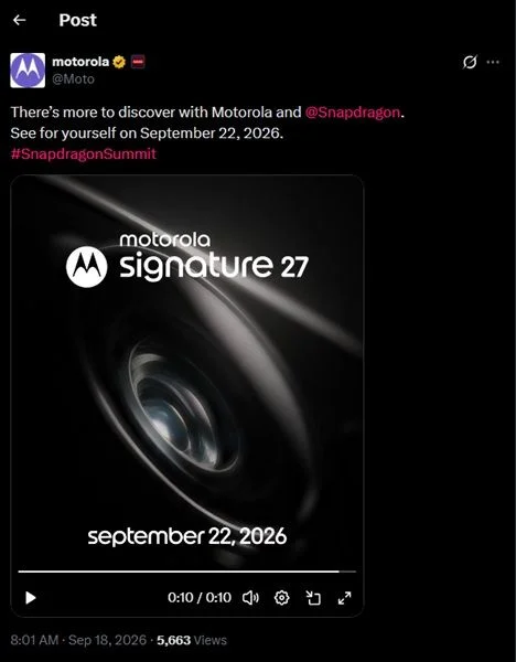 Motorola teases 'more to discover' at Qualcomm Snapdragon Summit on September 22